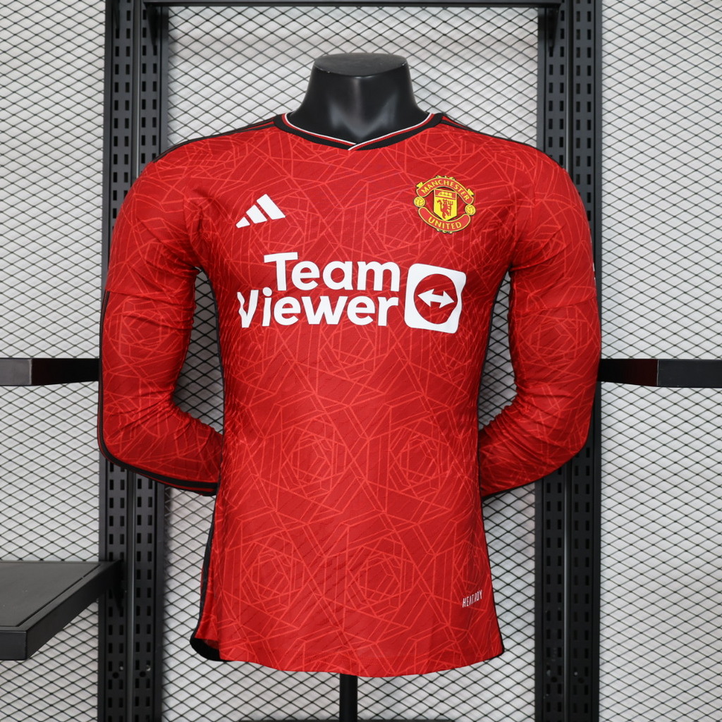 Manchester United 23-24 Home Long Sleeve Jersey - Player Version